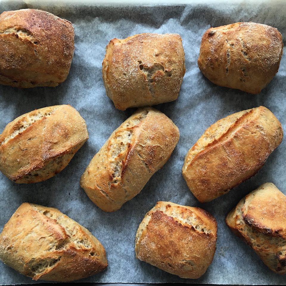 Rug og hvede stykker